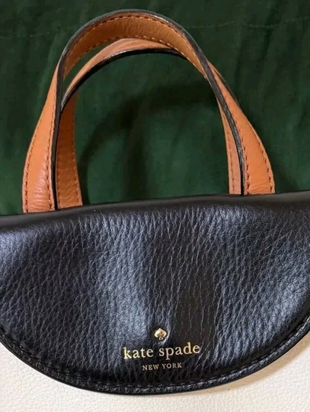 kate spade Tri-Color Leather Crossbody Satchel — Black, White, Brown